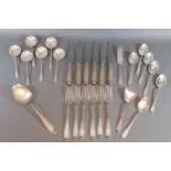 A collection of Sterling silver flatware by Leonore Manchester, 24ozs excluding knives