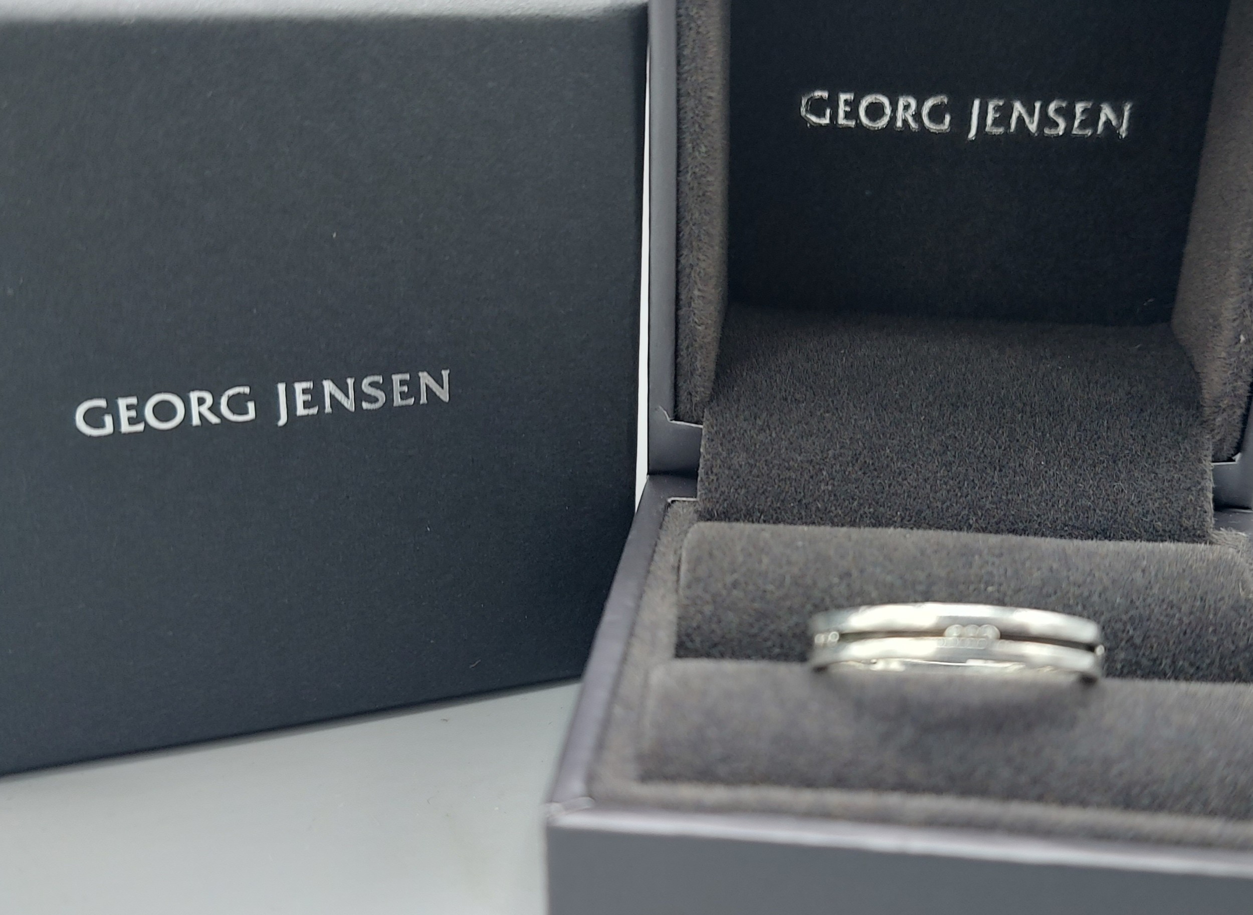 Georg Jensen, a 925 silver 60B band ring with ring box and outer box, ring size L - Image 2 of 2