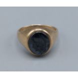 A 9ct gold signet ring, 5.3gms, N