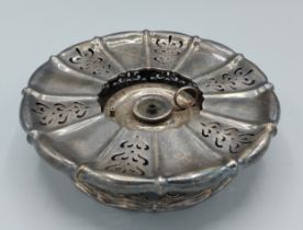 A William IV silver spirit burner by Paul Storr of circular pierced form with matching burner,