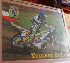 Speedway Rider-Photograph 'Tomasz Gollob (Polish)-measurements 62cm x 52cm coloured photograph