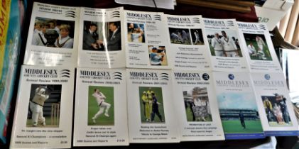 Books - (12), (10) Middlesex County Cricket Club Review 1992-2003. (2) Middlesex County Crick Club