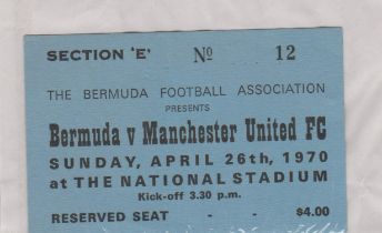 Ticket Bermuda v Manchester United Friendly April 26th 1970. Good