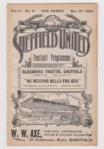 Programme for the FA Cup Semi Final Manchester United v Newcastle United 27th March 1909 at