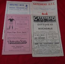 Gateshead homes v Rochdale 1949/50 and v Barrow 1953/54 and 2 aways at Crewe Alexandra 1948/49 and