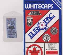 Ticket and programme for the Post Season Tournament in Vancouver 17th to 22nd May 1982 in which