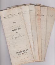 A collection of 6 Darwen Football Club Contracts between the club and George Shaw from 1928 to 1937.