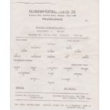 Single sheet programme Gillingham Reserves v Chelsea Reserves Football Combination 8th October 1966.