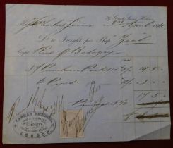 Insurance, Camman Brothers - Ship & Insurance documents dated 3rd April 1860, signed and stamped,