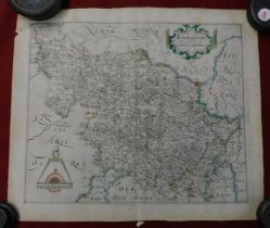 Antique Map - Yorkshire - West Riding 1610 John Speede. The West Ridinge of Yorkshire with the