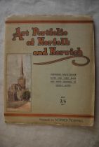 Art Portfolio of Norfolk and Norwich 1920s, (12) colour plates and (3) Black and white drawings by