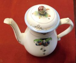 Tea & Coffee Pot (Plant) - Tuscan China, made in England, pattern on white back ground, excellent
