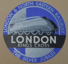 Luggage Label - L.N.E.R The Silver Jubilee, London, Kings Cross, unused