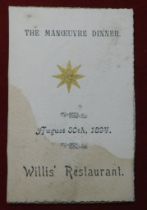 1894 (June 4th) Jorrocks Club gilt edged menu at Willis's Restaurant, St. James.