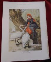 Pages from the Graphic Christmas Number 1880 - (4) coloured drawings, one black and white, including
