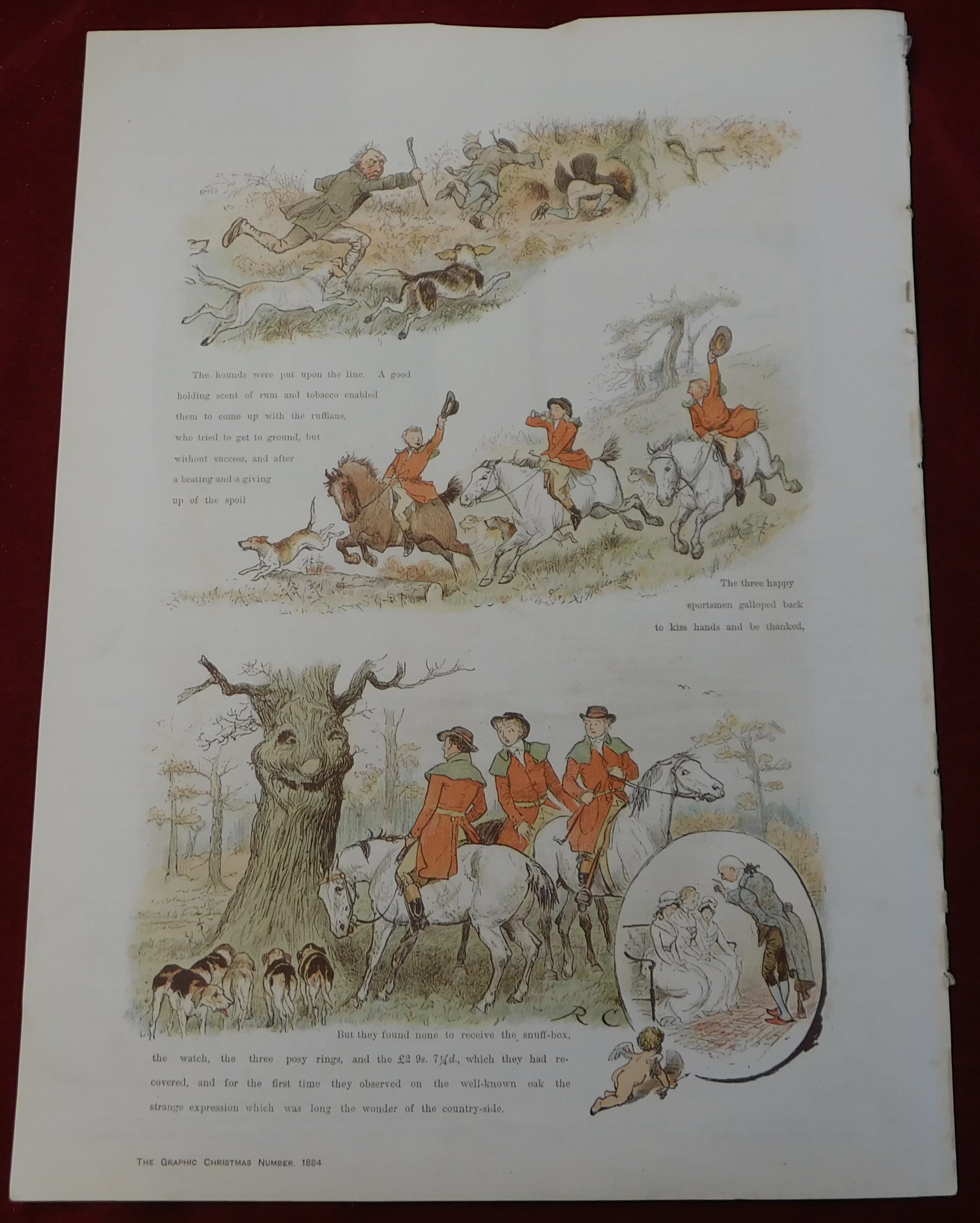 Pages from the Graphic Christmas Number 1884 - with coloured drawings, including 'The legend of - Image 2 of 3