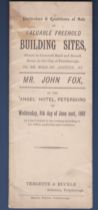 Auction leaflet by Vergette & Buckle dated 1887, 'Particulars and condition of sale of valuable