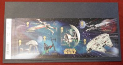 Great Britain 2015 Star Wars Min Sheet (2) Mint, Scarce and each with 6x 1st class