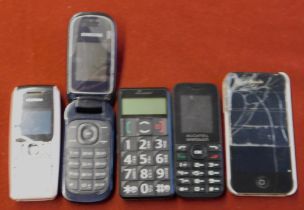 Vintage Mobile Phones - (5) mobile phones including Samsung, Nokia, Alcatel