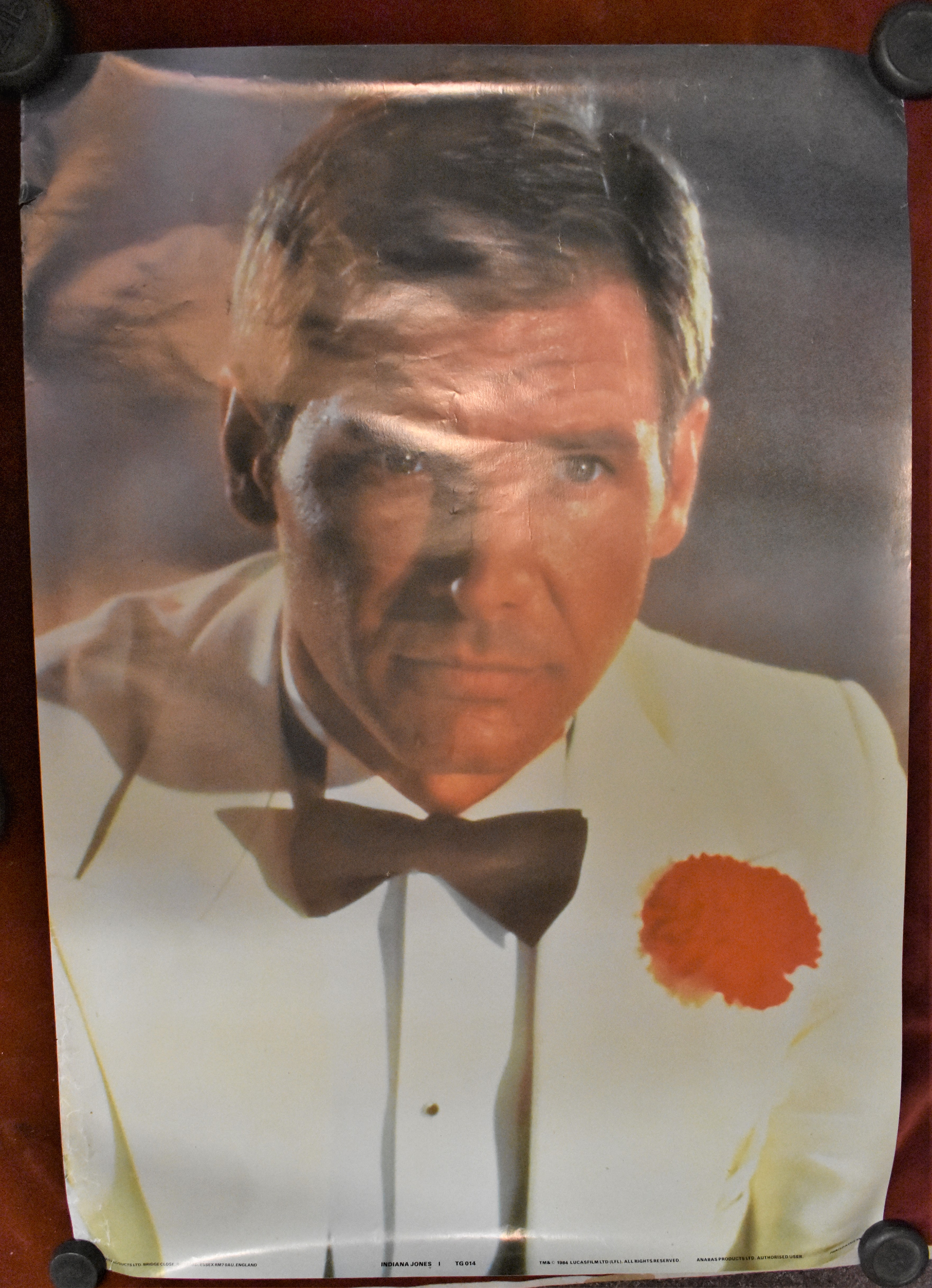 Posters - Indiana Jones - Poster starring Harrison Ford, 1984. Measurements 59cm x 42cm, 'Indiana - Image 6 of 10