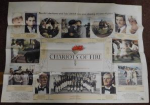 Poster - Chariots of Fire 1981, chosen for the Royal Film Performance 1981, showing 14 photos of the