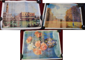 (3) Prints - One Venice, one Floral, one Landscape, very good condition