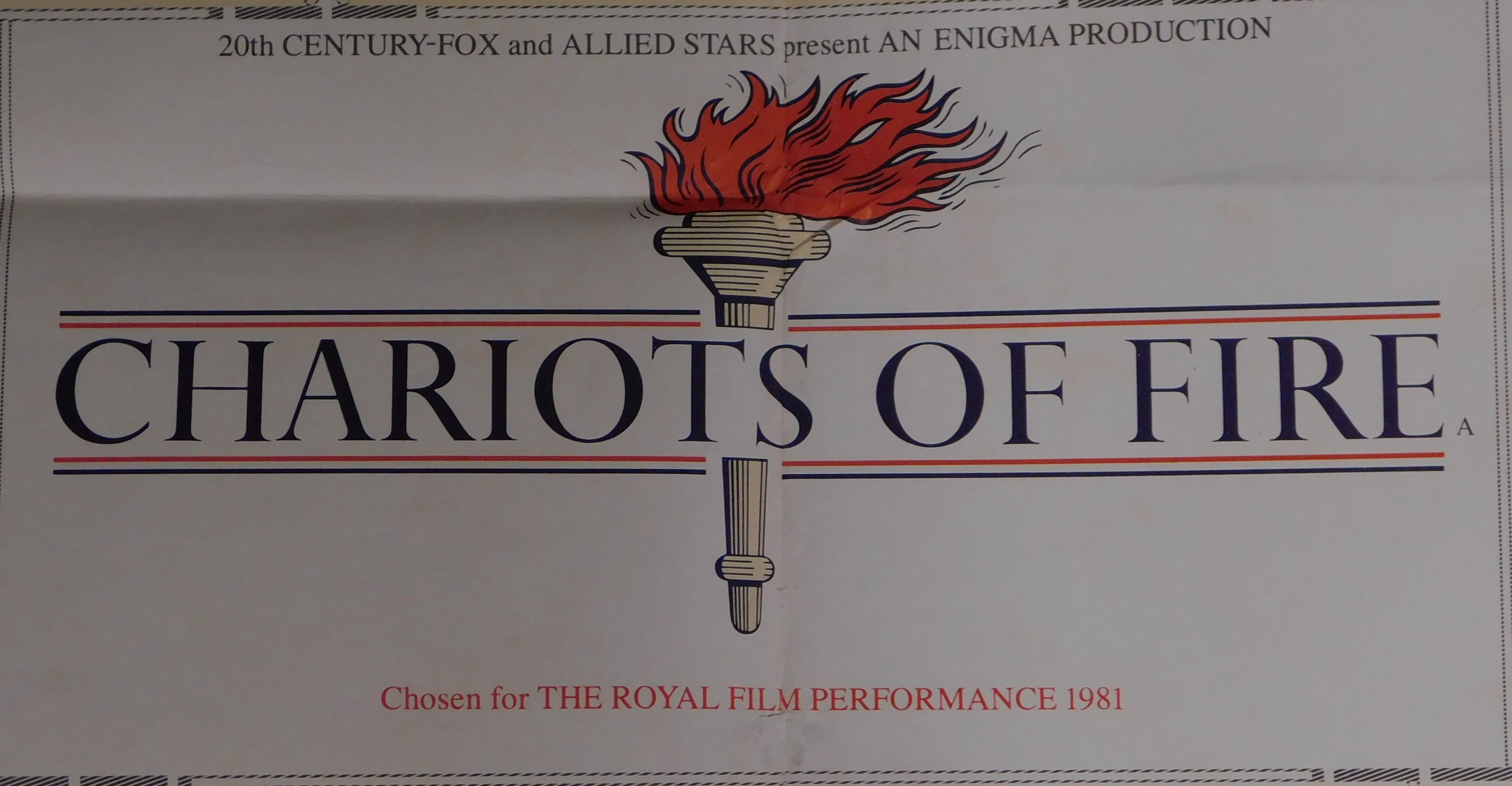 Poster - Chariots of Fire 1981, chosen for the Royal Film Performance 1981, showing 14 photos of the - Image 6 of 6