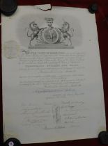 The Court of Examiners, throughout England & Wales, signed and dated 1882, for better regulating the