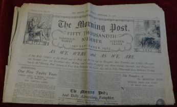 The Morning Post Newspaper, Sept 1932 - The Fifty thousandth number 1772-1932, discoloured and has