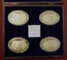 Commemorative Coins - (4) coins commemorating The 70th Anniversary of Normandy Landings, in case