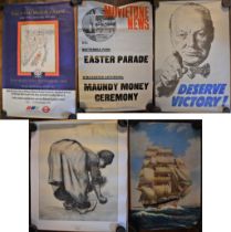 Posters - Winston Churchill - Retro Daily Times Poster 'Deserve Victory', measures 76cm x 51cm,