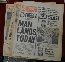 Daily Mirror Newspapers (5) 1959 - Ted Kennedy drama, dead girl, Sunday Mirror Newspaper (1) 1969