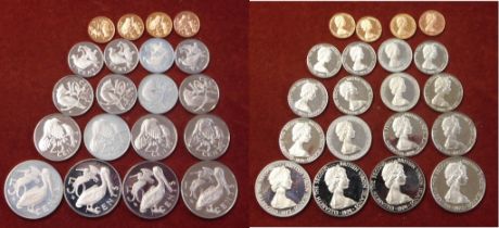 British Virgin Islands 1973-1975 Proof range includes 50cents (4), very attractive Birds etc (20)