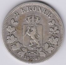Norway 1878 2 Kroner, KM359, AVF