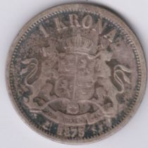 Sweden 1875 ST Krona, KM741, GVF