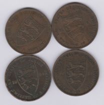 Jersey 1/12th of a Shilling, 1881,1888,1894 and 1911. VF to GVF (4)