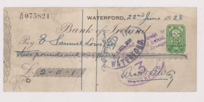 Bank of Ireland, Waterford used order CO 9.1.26, black on white