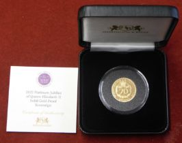 Gold 2022 Platinum Jubilee Weekend struck of the day Sovereign Harrington and Bryne case and