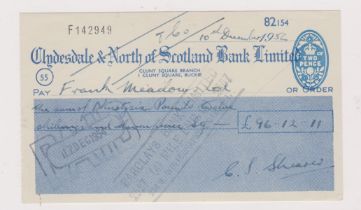 Clydesdale & North of Scotland Bank Limited, Cluny Square Branch, Buckie, used order, blue on