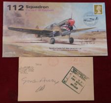 Great Britain 2005 112 Squadron illustrated cover showing a/c flown by Neville Duke in WWII.