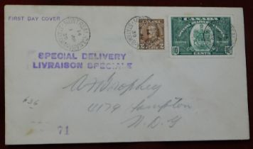 Canada 1939 Special Delivery FDC pencil addressed cancelled 1.4.39 Montreal Canada Station B on SG