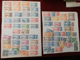 British Commonwealth George VI Victory used sets on 2 pages, (37) in total with some odd singles