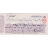 London & County Banking Co. Ltd., Aylesbury, used order RO 31.12.81, plum on white, printer