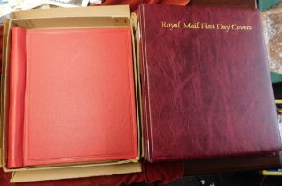 Albums - Unused Royal Mail FDC album in slip case, unused Stanley Gibbons Senator album in box