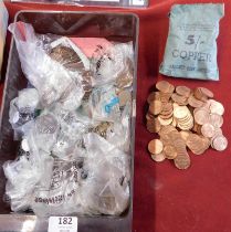 Great Britain Accumulation with King Edward VII pennies bagged by date, other bags of sixpence,