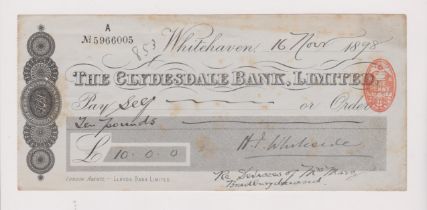 Clydesdale Bank Limited, Whitehaven. Used order RO 3.7.95, black on Duck egg blue, printer None,