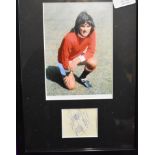 Framed signed Photo of George Best, outside Norbreck Hotel Blackpool, after training BUYER TO