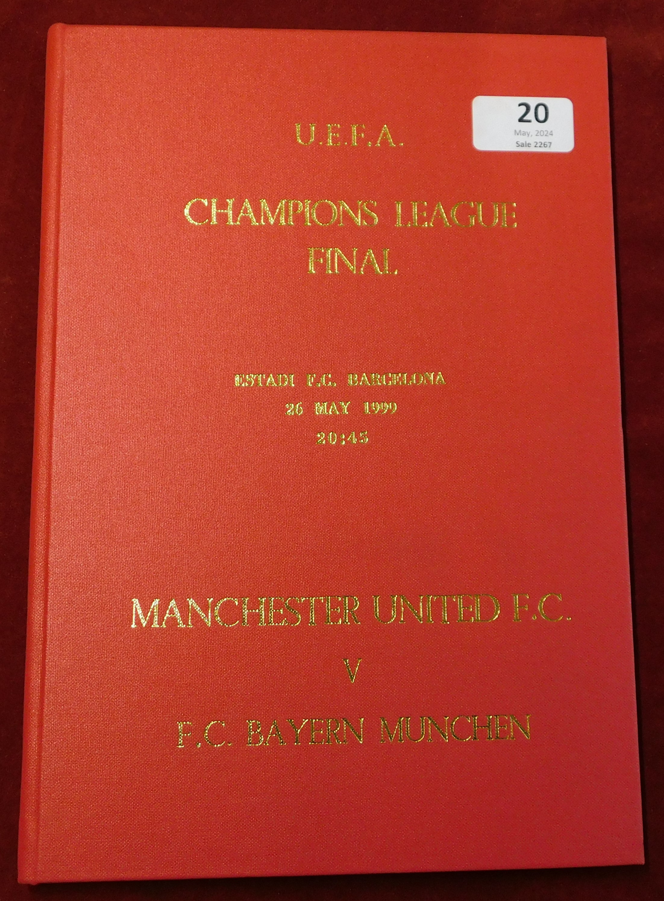 Bound programme for the Manchester United v Bayern Munich Champions League Final in Barcelona 26th