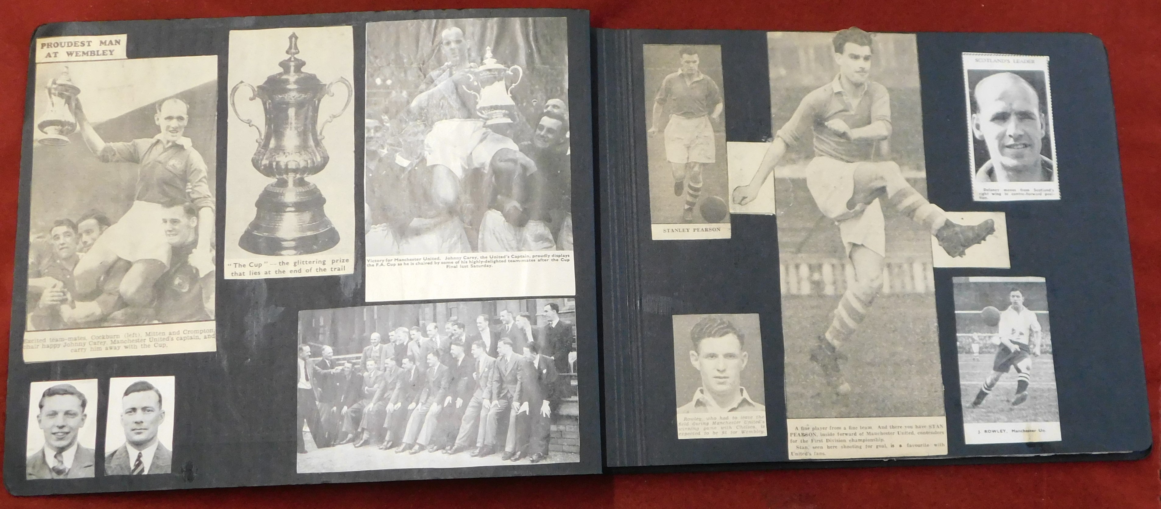 A 38 Page album of Press Cuttings team photos, Players Brochure (FA Cup Final 1948) and many