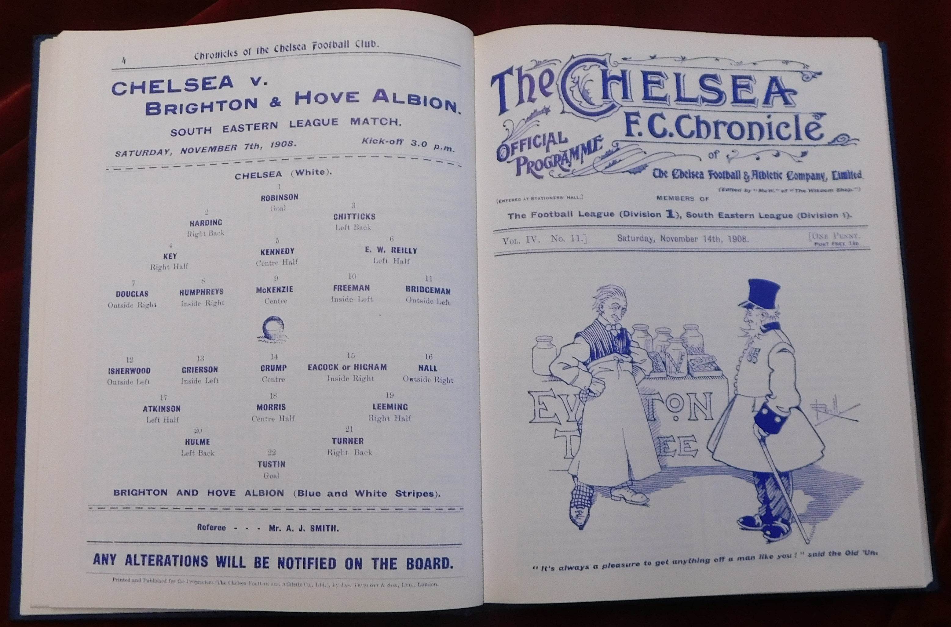 Chelsea 1905-1914, Chelsea F.C. Chronicle, Bound volumes (7) Scott Cheshire Ltd copy editions - as - Image 3 of 4